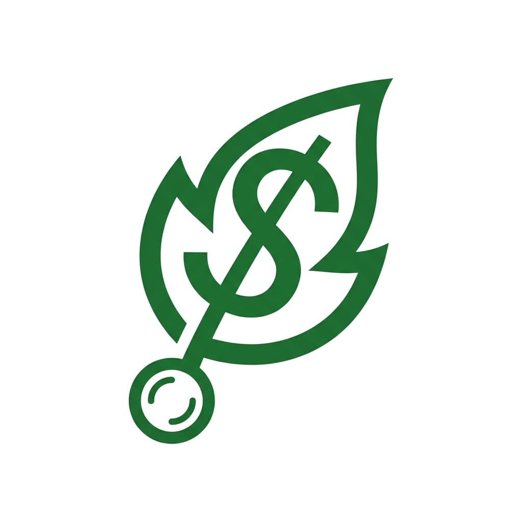 LeafBuck logo – a leaf and dollar-coin icon